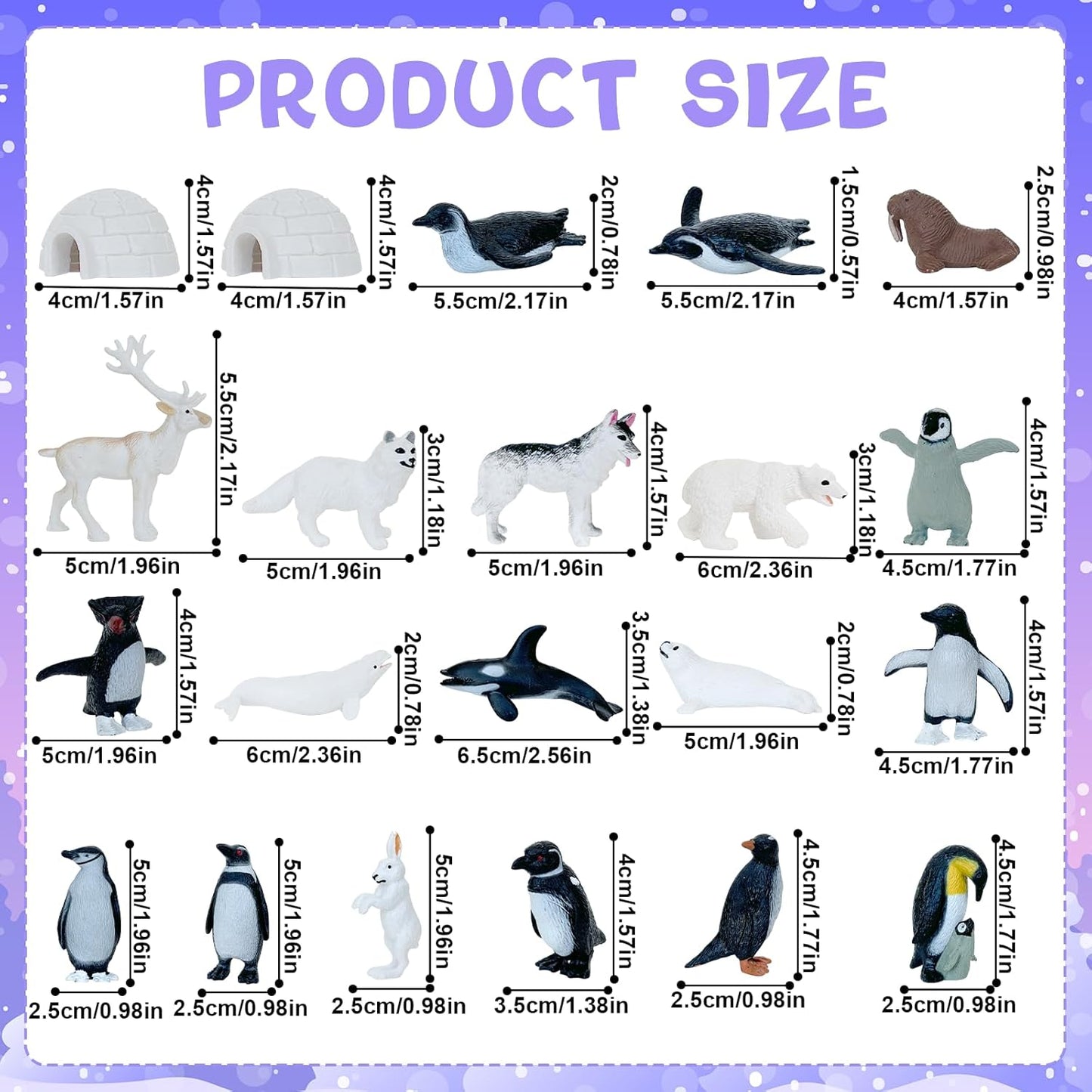 41 Pcs Arctic Animals Figurines Set Diorama Kit Includes 21 Polar Animals Figurines 16 Mini Pine Trees 1 Fake Snow Blanket 2 Foam Boards 1 Blue Tissue Paper Artic Diorama Supplies School Winter Decor