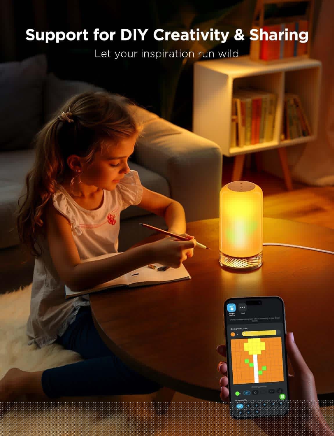 Govee RGBIC Smart Table Lamp 2, Touch Bedside Small Table Lamp Compatible with SmartThings, Matter, Alexa, Desk Lamp with 64 Scene Modes, Nightstand Lamp for Bedroom Living Room Night Light(Corded)