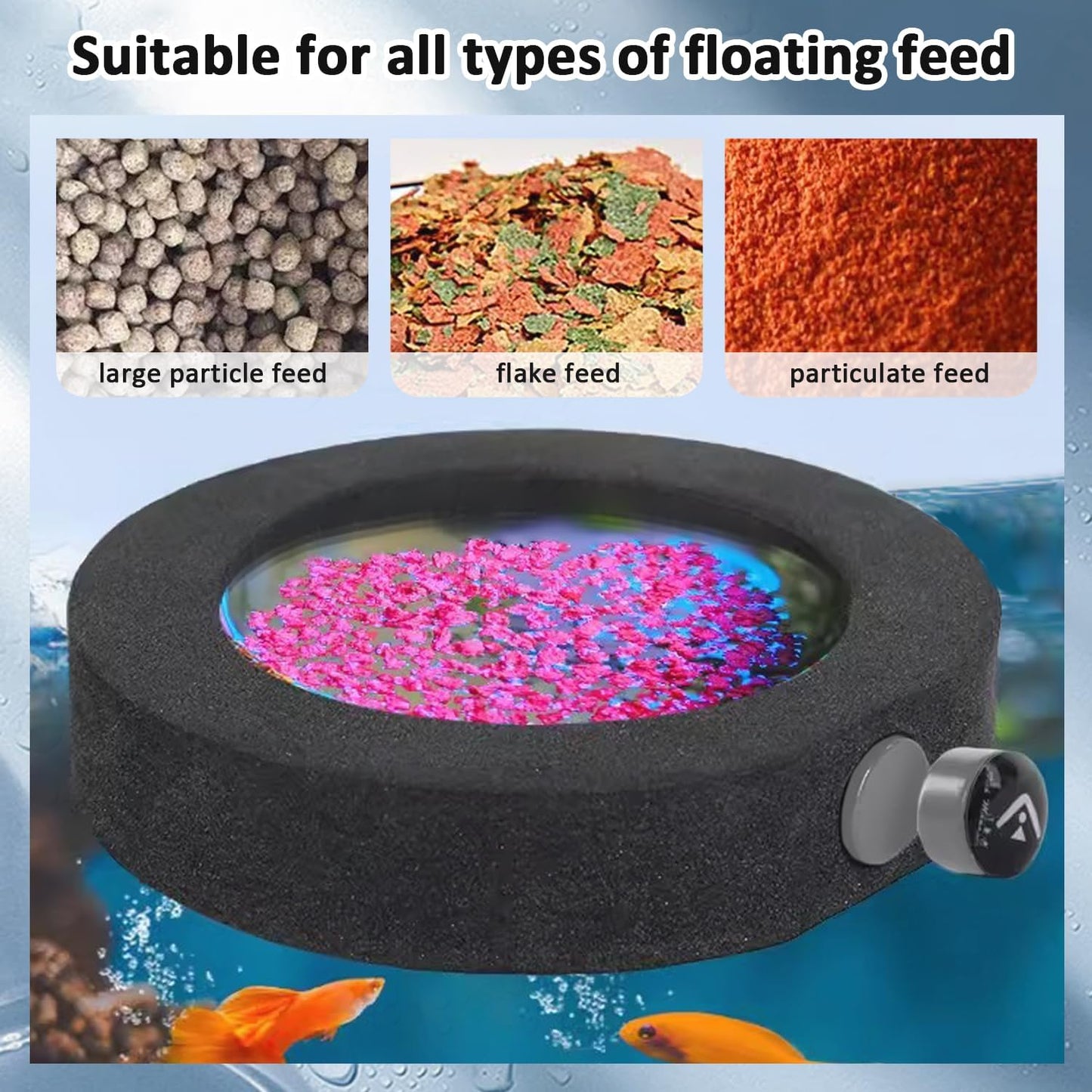 La La Pet®2PCS Magnetic Sponge Fish Feeding Ring Floating Food Feeder for Fish Tank Aquarium Feeding Accessories for Betta Guppy Tropical Fish Small Fish