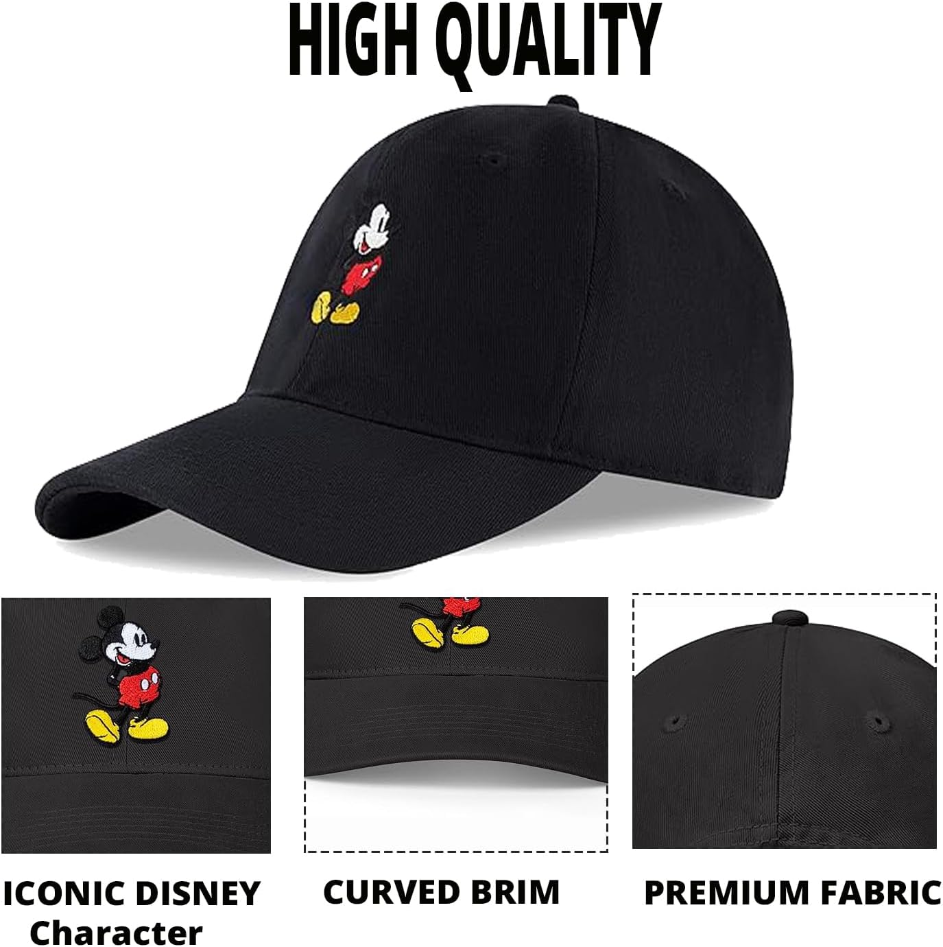 Disney Adult Baseball Cap, Mickey Mouse Adjustable Dad Hat