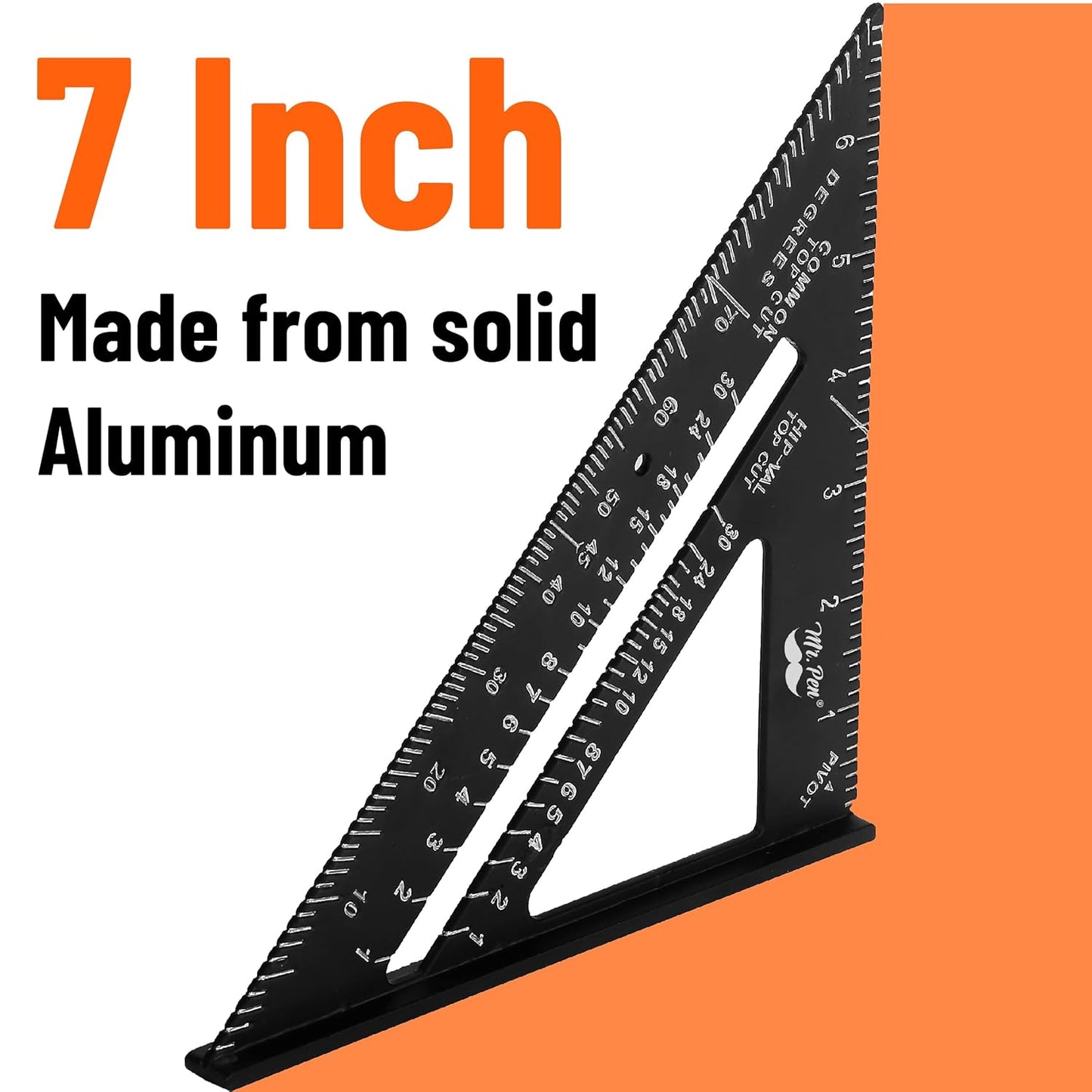 Mr. Pen- Metal Square Ruler, 7 Inch, Aluminum Rafter Square, Carpenters Square Tool, Carpentry Squares,