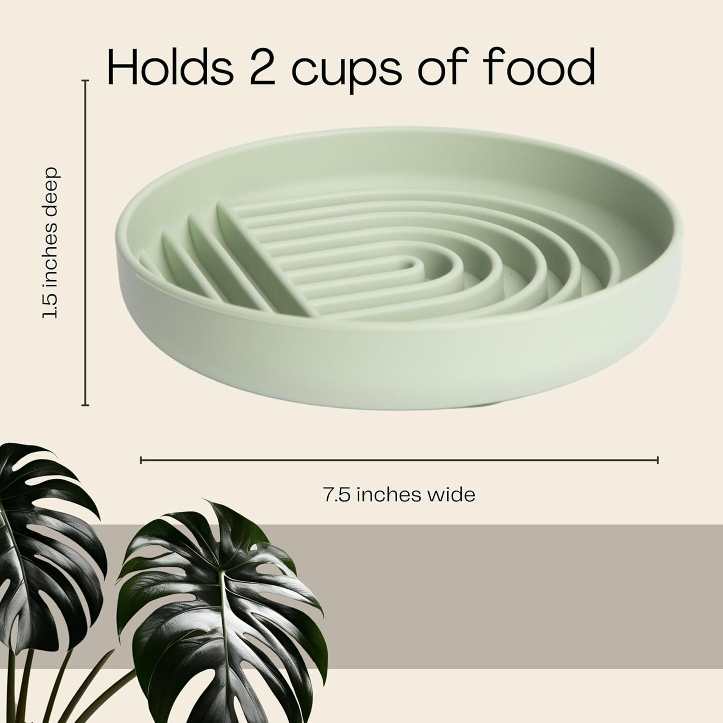 Modern Rainbow Pet Slow Feeder Bowl, Silicone Slow Feeder for Dogs & Puppies, Slow Eating, Modern Lick Mat Design, Reduces Gulping, Dishwasher Fit, for All Breed, Durable Mealtime Puzzle (Sunstone)