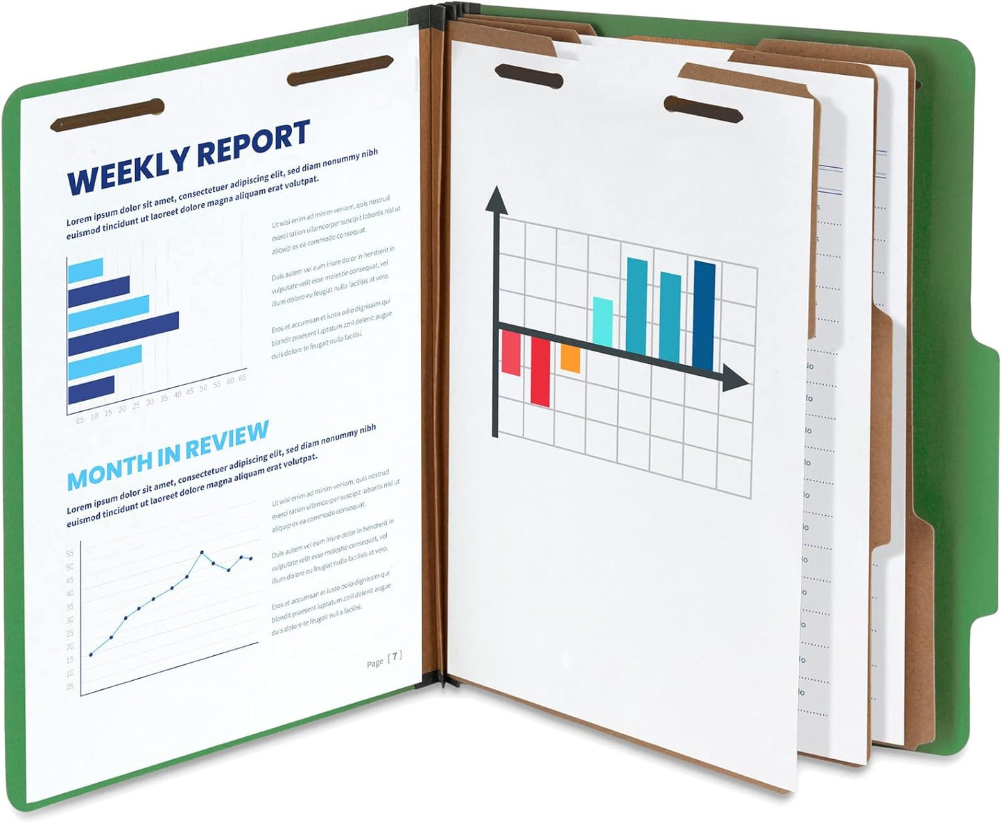 Blue Summit Supplies Green Classification Folders, 3 Dividers, Letter Size with 2 Inch Tyvek Expansions, Use for Organizing Medical Records & Client Files, 10 Pack
