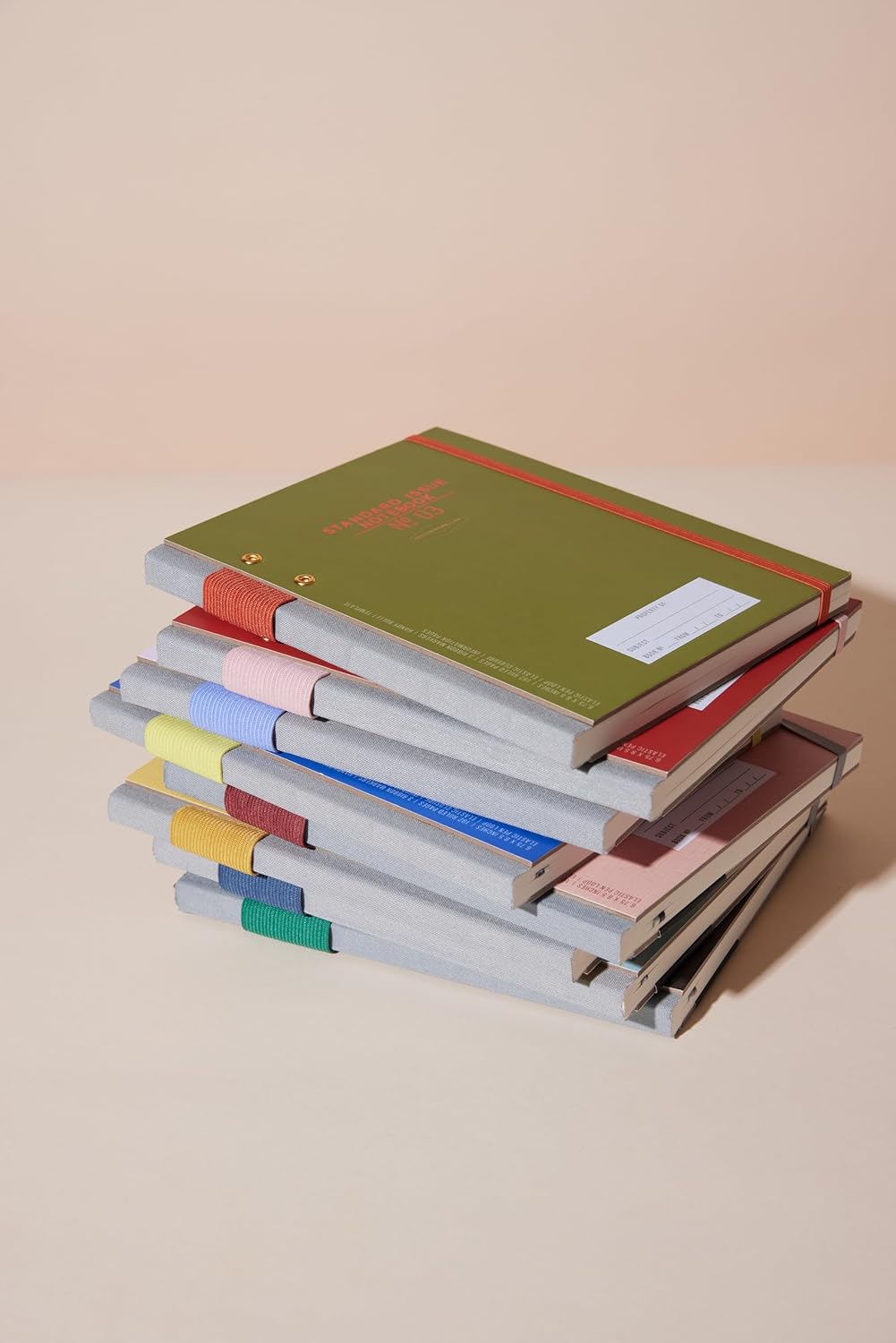 DesignWorks Ink Standard Issue Planner Notebook No. 3 Journal with Lined Pages, Elastic Closure, Pen Holder, and 3 Ribbon Markers for Work, Writing, Journaling - 6.75" x 8.5"