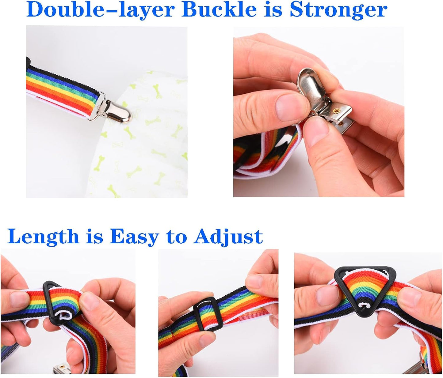 2 Pieces Dog Diaper Suspenders | Adjustable Elasticity Cat Suspenders | Belly Bands Canine Harness | Female Male Puppy Dress & Diaper Keeper