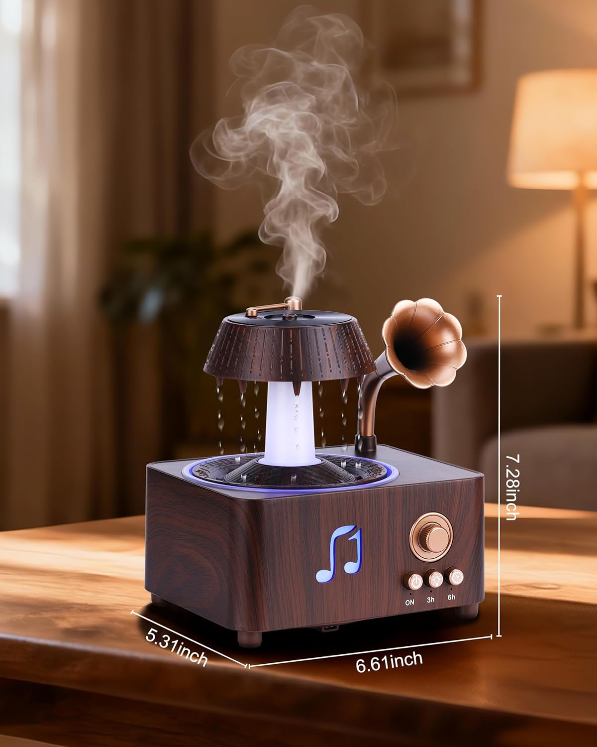 Essential Oil Diffuser, Humidifiers For Bedroom, 250ml Cool Mist Rain Diffuser, 7 Colors LED Ambient Light & Auto Shut-Off When Water Runs Out, for Office, Study Room, Yoga, Relaxation & Home