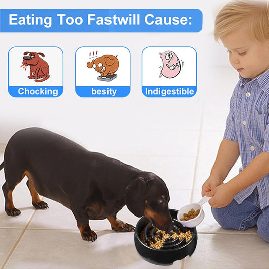 Genérico Slow Eating Dish for Dogs | Non-Slip and Anti-Choking Tray with Maze | Slow Food for Puppies and Cats Mental Stimulation