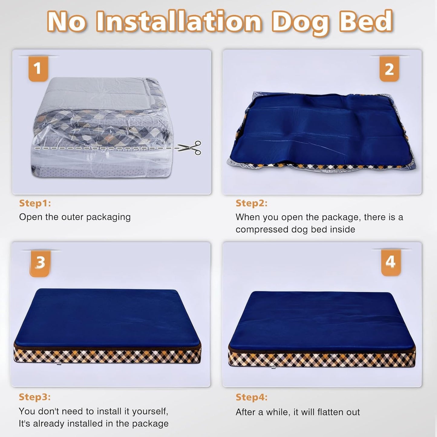Magic Dog Orthopedic Extra Large Dog Bed, Super Soft 2-Layer High Density Foam XL Jumbo Pet Bed, No Installation Non Slip Bottom Dog Mattress with Removable Washable Cover