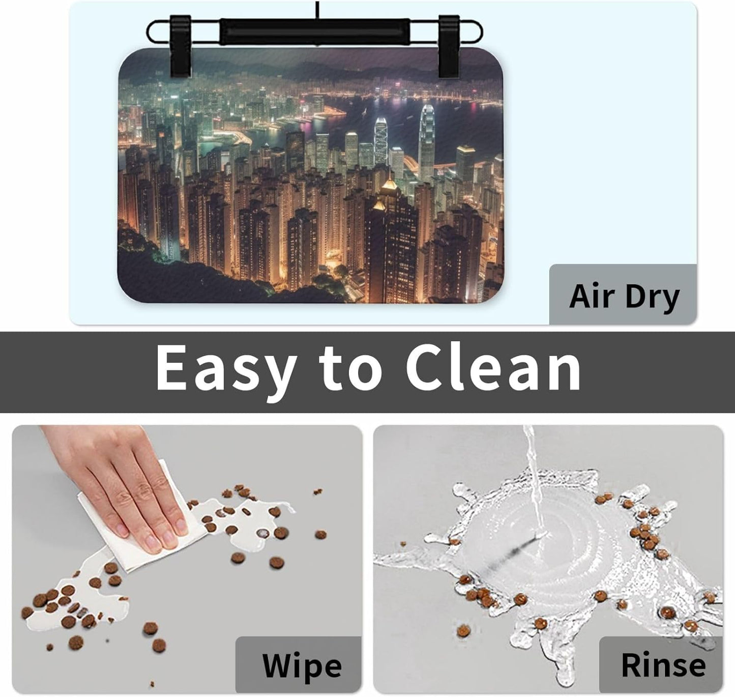 Hong Kong Pet Feeding Mat 40x60cm Absorbent Leather Dog Cat Food Mats Non-Slip Dog Bowl Mats for Food and Water, Quick Dry Pets Placemats for Cats and Dogs Water Bowl