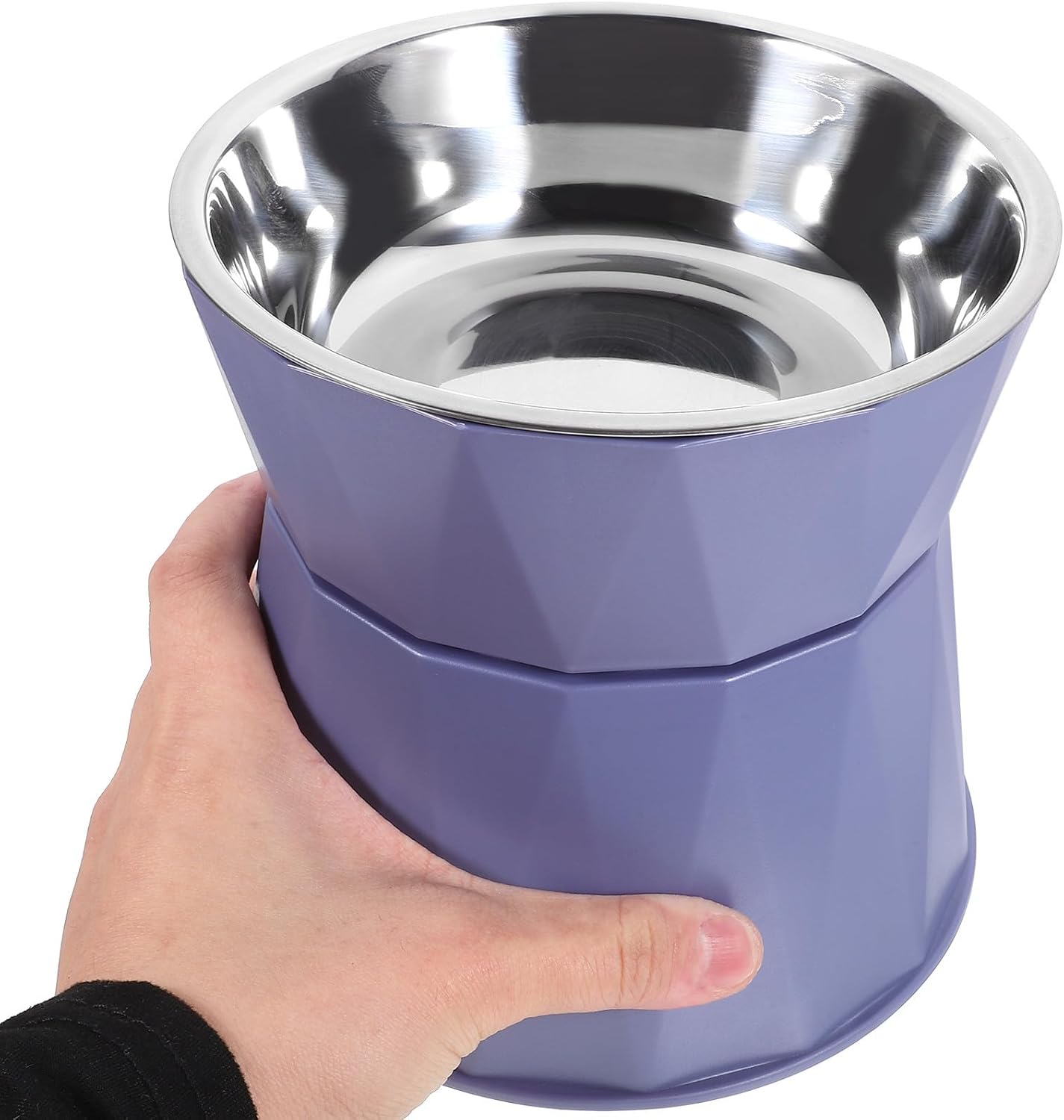 PRETYZOOM Adjustable Elevated Cat Bowls with Non-Slip Stand Blue Raised Pet Food and Water Bowls for Indoor Cats