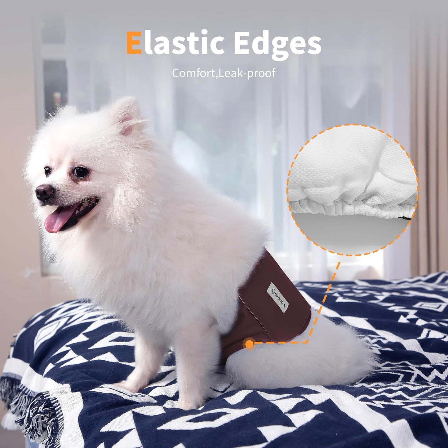 Dog Belly Bands for Male Dogs Diapers(5 Pack),Premium Washable Reusable Small Dog Belly Wrap Leakproof Doggie Diapers,M