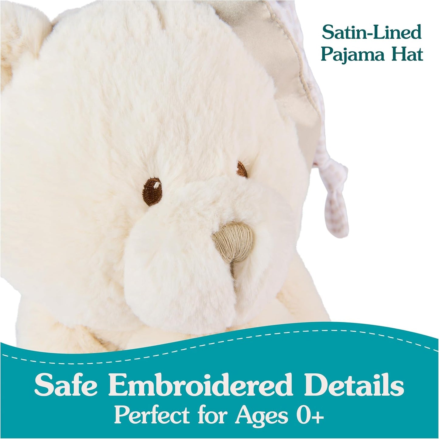 GUND Animated Goodnight Prayer Bear, Spiritual Plush Teddy Bear, Sensory Toy Stuffed Animal for Ages 0 and Up, Cream, 11"