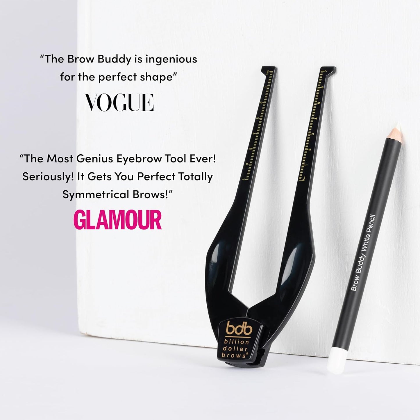 Billion Dollar Brows 2-Piece Brow Buddy Contour Stencil Microblading Kit – Achieve Symmetrical, Perfectly Shaped Brows, Ideal for Tweezing, Threading & Waxing, Vegan & Cruelty-Free - Black