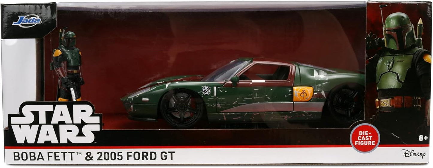 Jada Star Wars Boba Fett with 2005 Ford GT Die-Cast Vehicle and Figure Set 1:24 Scale Toys