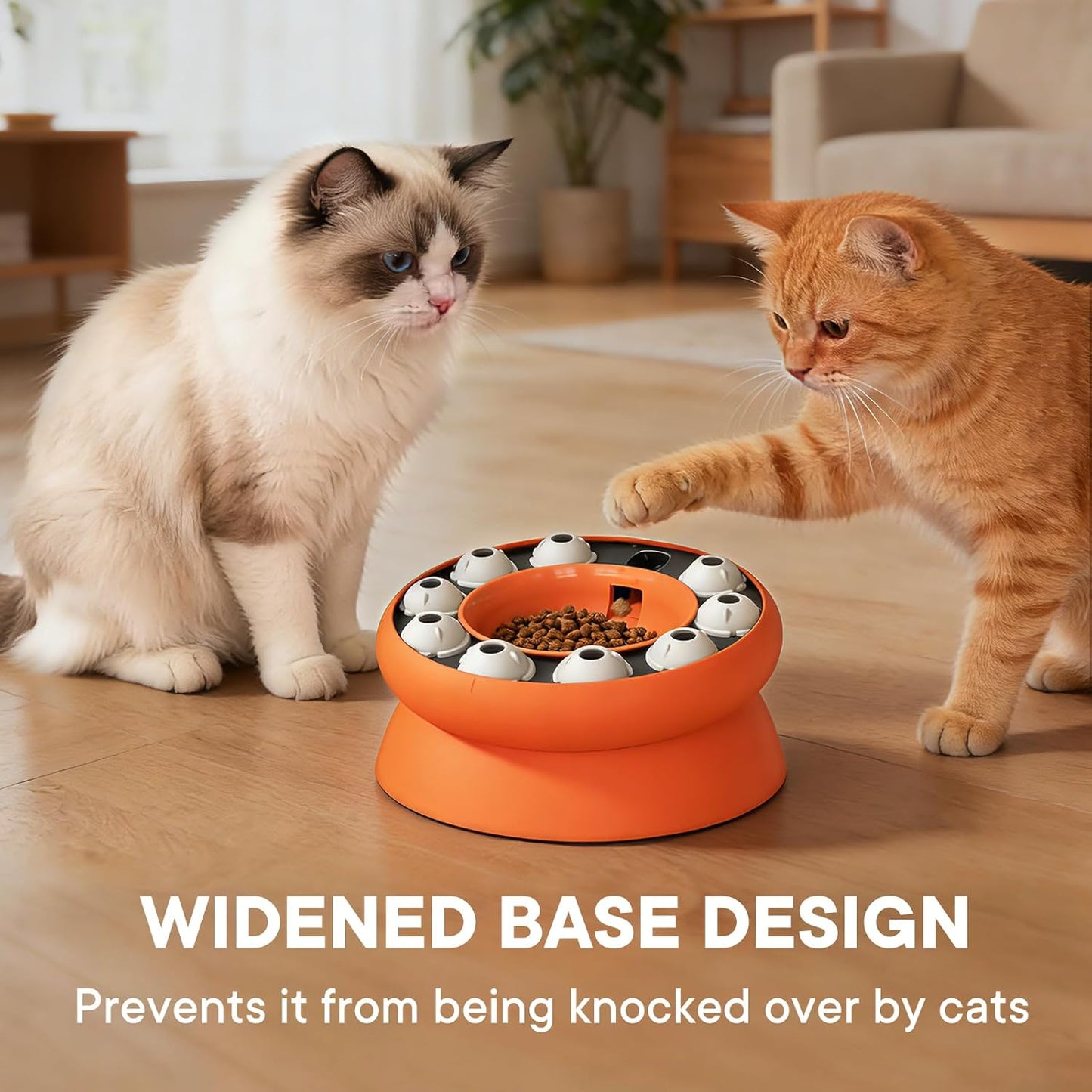 Cat Puzzle Feeder Slow Food Bowl–Interactive Slow Feeder Toys for Indoor Cats, Treat Dispensing Toy to Control Eating, Prevent Overeating & Enrichment Feeding