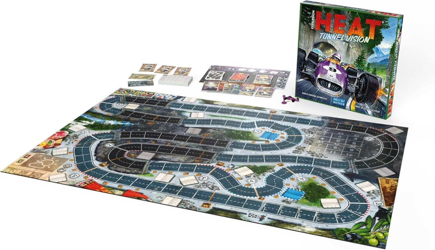 Asmodee Heat: Tunnel Vision Board Game Expansion - New Tracks, Championship Season & Front Wing Module, Racing Strategy Game for Kids & Adults, Ages 10+, 1-7 Players, 60 Min Playtime