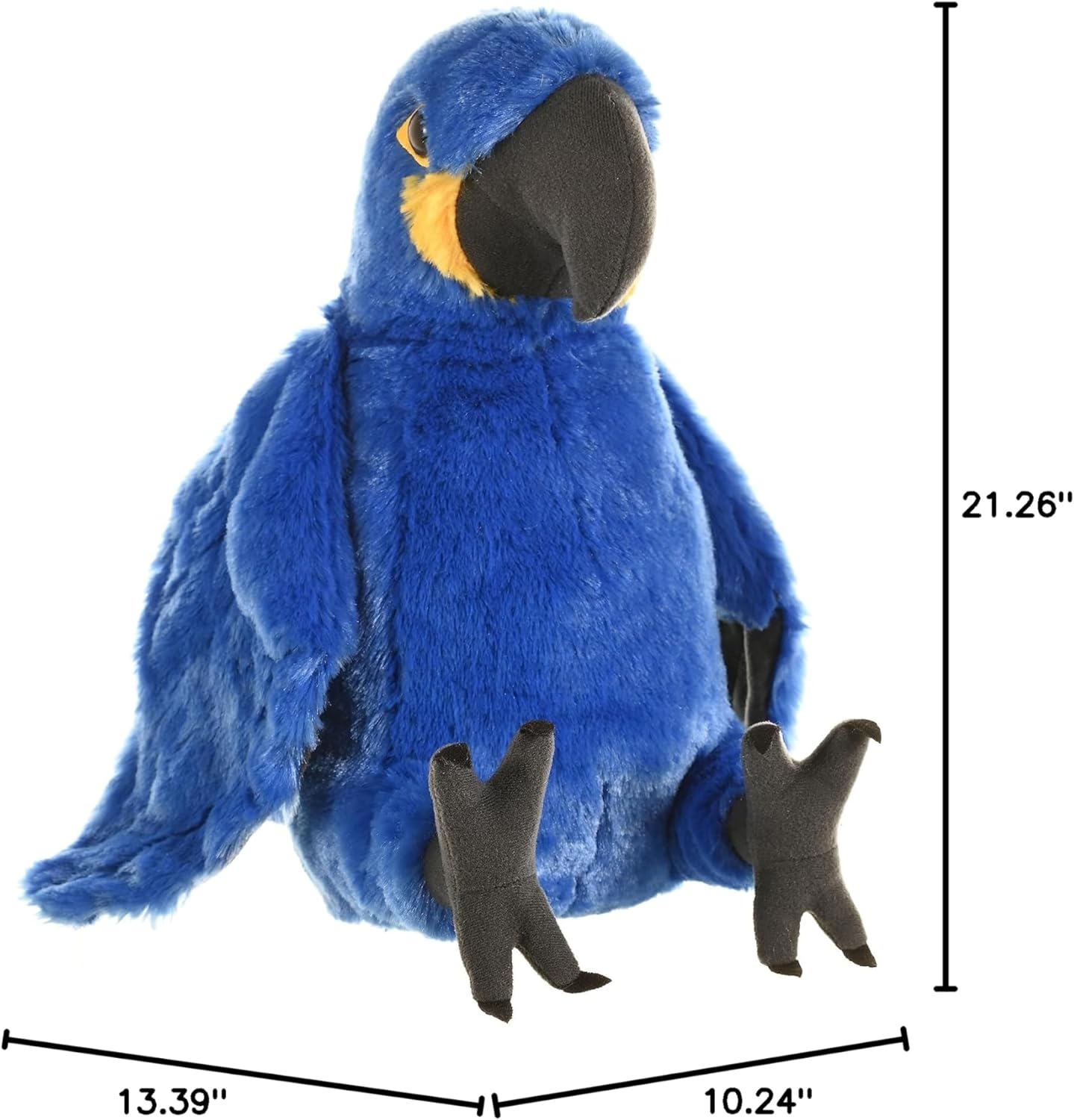 Wild Republic Hyacinth Macaw Plush, Stuffed Animal, Plush Toy, Gifts for Kids, Cuddlekins 12 Inches, Blue
