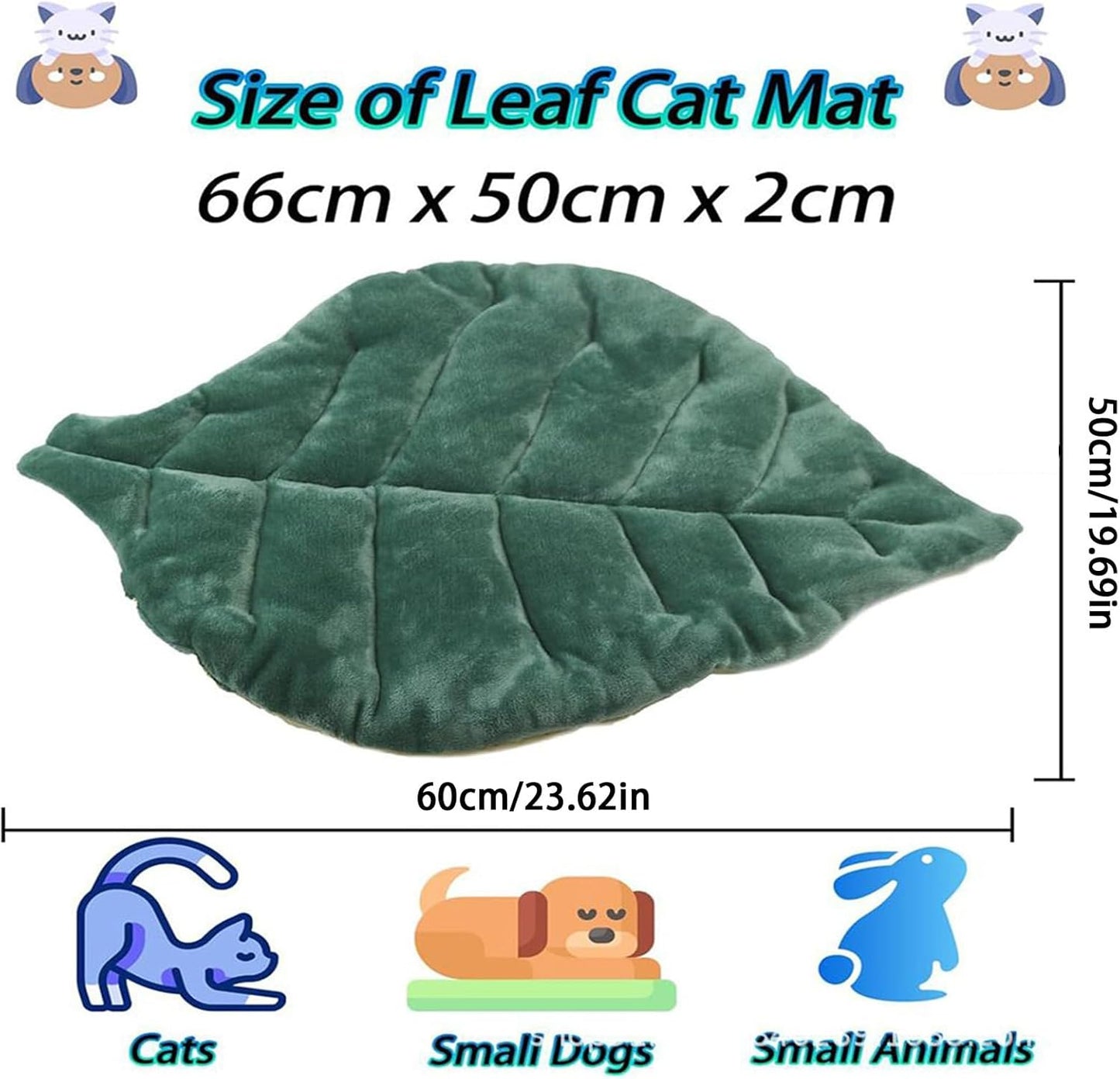 Washable Cat Bed, Warm Cotton Cat Mat Bed, Non-Slip Mattress Pet Supplies for Sleeping Indoor Outdoor Couch Crate Travel Car Seat Kennel Floor Kitten Puppy Animal