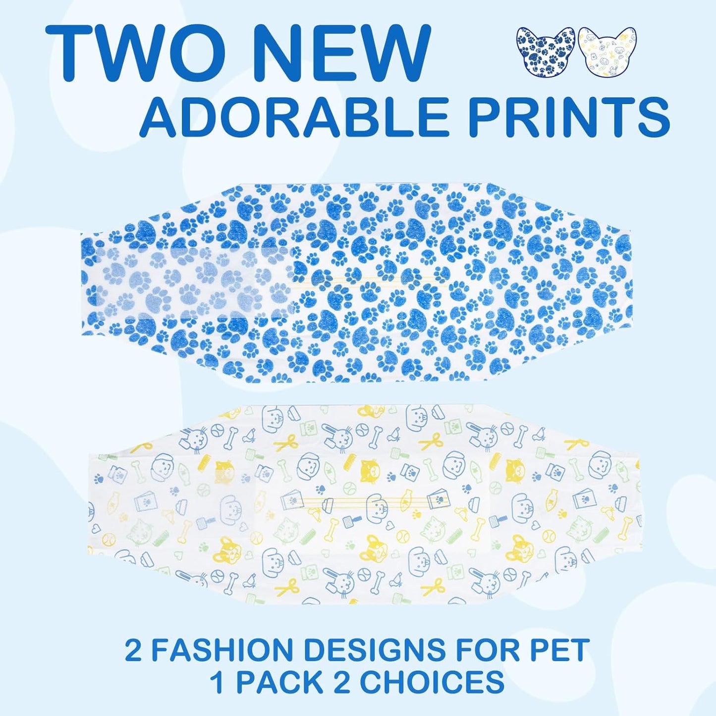 Dono Dog Diapers Male, Disposable Male Dog Wraps 60ct, Ultra Absorbent Doggie Diapers, Rapid-Dry Leak-Proof Puppy Diapers, Wetness Indicator Excitable Urination Incontinence, Small