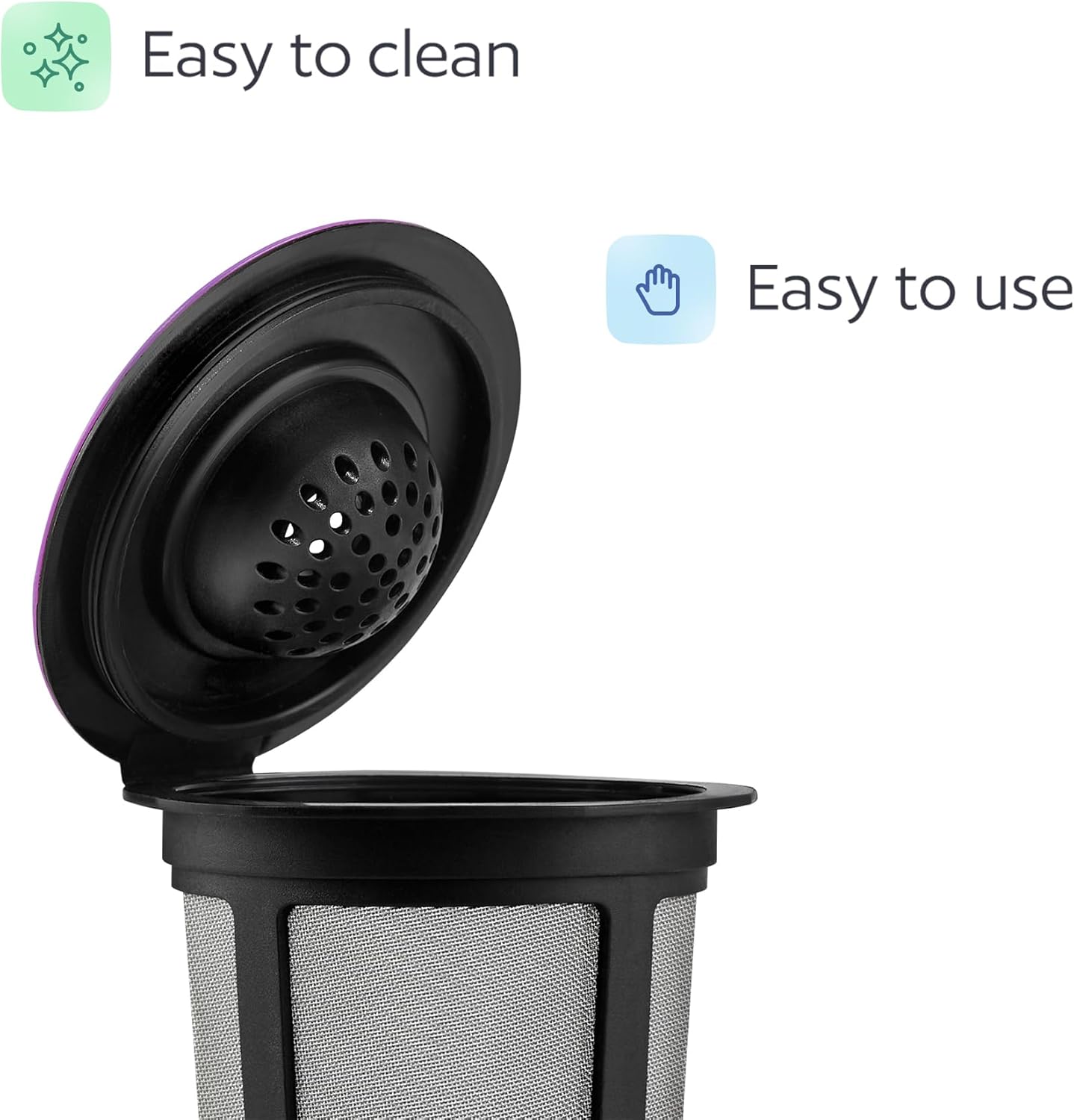 4 Black Reusable K Cups for Keurig Coffee Makers - Compatible with Keurig K-Classic, K-Select, K-Duo, K-Elite, K-Latte and K-Café