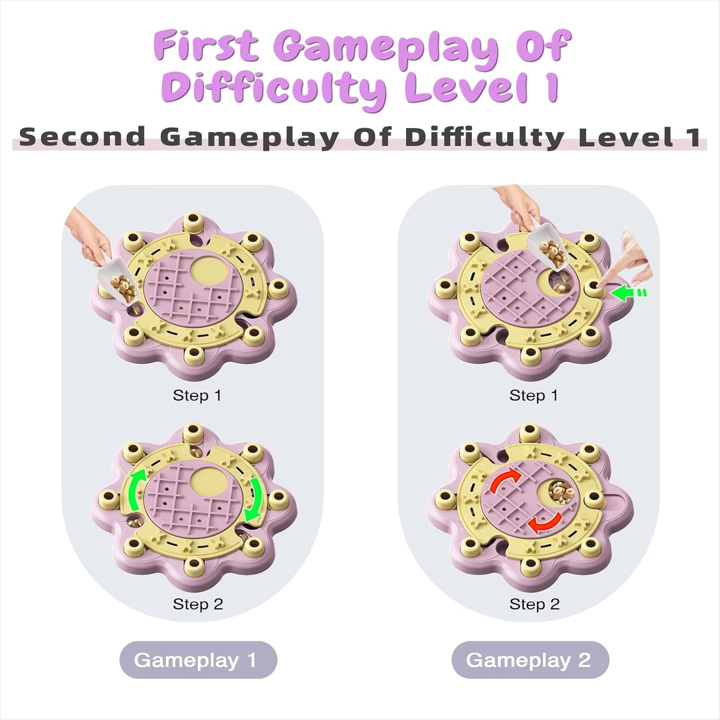 KADTC 3 Levels of Step-by-Step Challenge,Beginner to Advanced Dog Puzzle Toys,U.S. Brand,Design Treat Puzzles for Small Medium Large Dogs Mental Stimulation Enrichment Food Slow Feeder Puppy Pink Toy