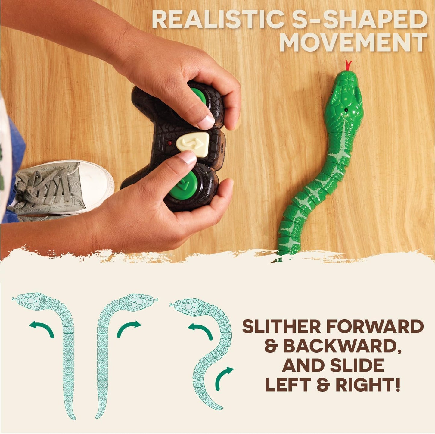 Terra by Battat – Remote Control Emerald Tree Boa Snake Toy, Realistic Moving Electronic Animal for Kids with Easy Operation, Fun Reptile Adventure, Includes Transmitter, Ages 6+ Years