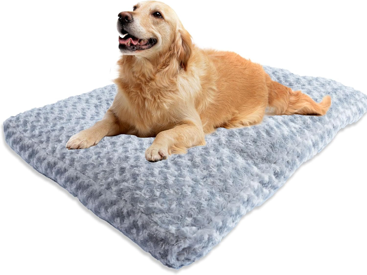Dog Bed Washable Pet Bed, Dog Crate Bed Washable Cushion with Anti-Slip Bottom, Calming Anti-Anxiety Pet Bed with Non-Slip Bottom for Medium&Large Dogs and Cat, Grey(44.5''X32.7''X9.8'')