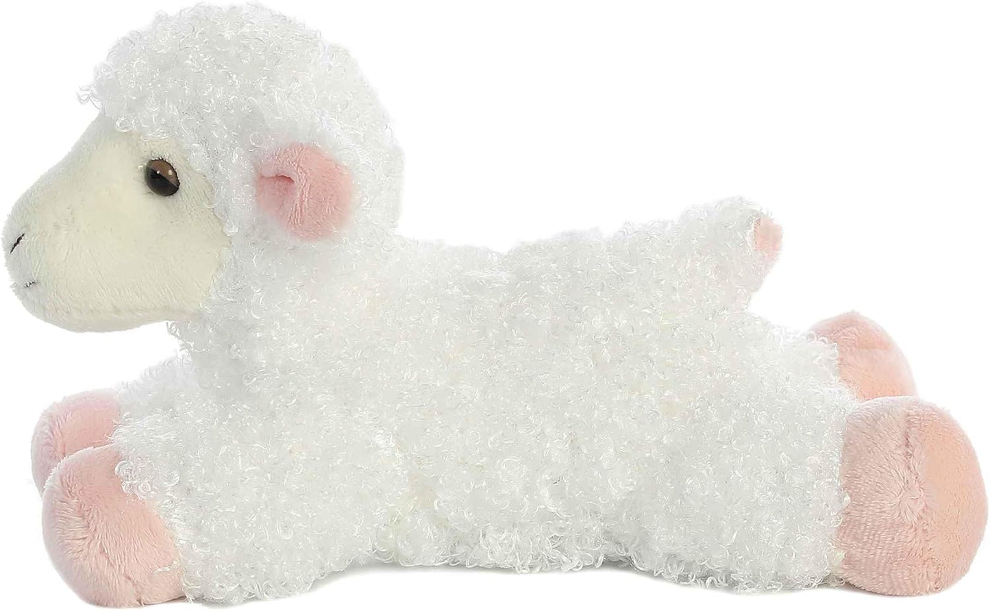 Aurora® Adorable Mini Flopsie™ Lana™ Stuffed Animal - Mini Companions Ready for Playful Adventures - for Kids All Ages, Toddlers, Adults, and Families - White 8 Inches