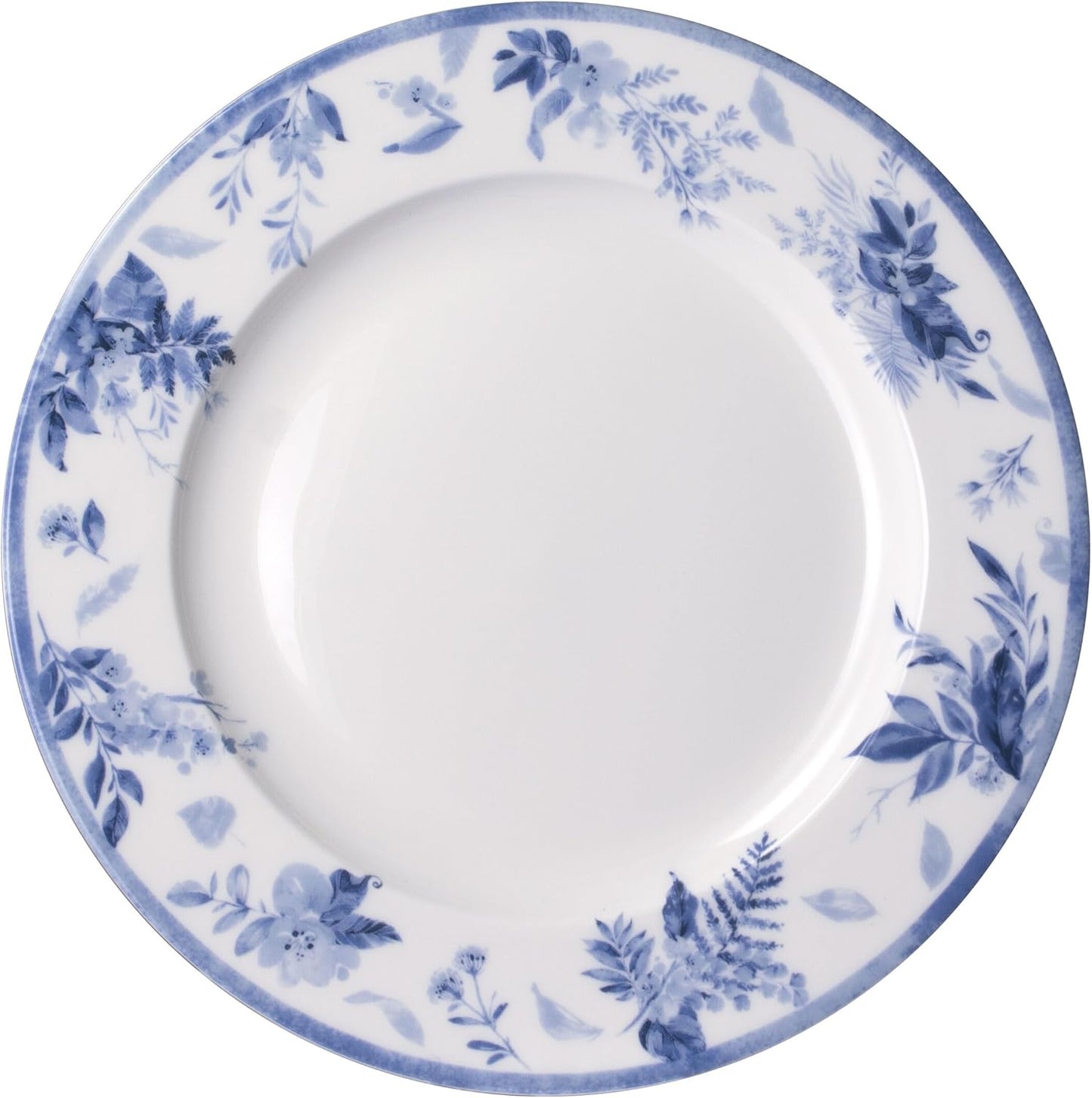 Mikasa Kiley Bone China Lightweight Chip Resistant 16 Piece Dinnerware Set, Service for 4,Blue and White