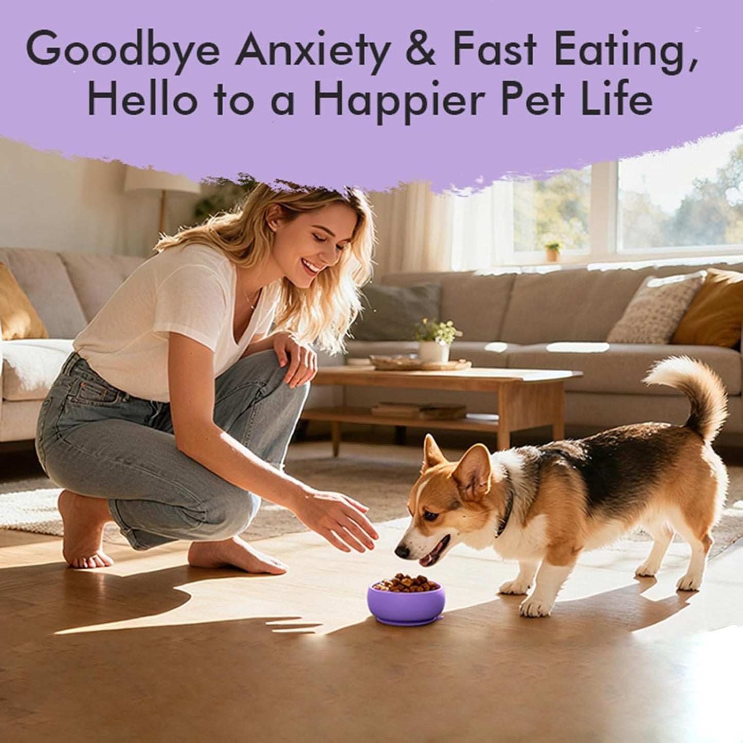Silicone Slow Feeder, Anti Choking Dog Bowl, Non Slip Base with Raised Maze, Small Medium Pet Dish, Slow Eating Bowl with Fun Design, Dog for Indoor Outdoor 4.52x4.52x1.95 inches