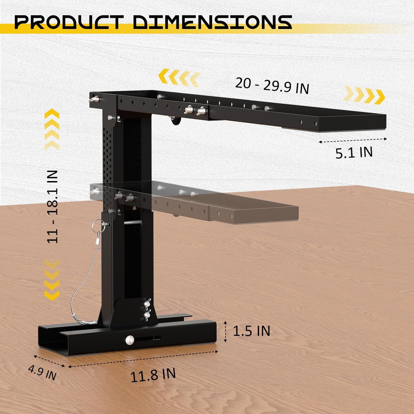 Ladder Leveler Pro, for Extension Ladders and Single, Ladder Leveler for Stairs, Adjustable Length 20 "-29.6" and Height Range 10.5 "-17.7" Heavy Duty Ladders Lifter Stabilizer Platform