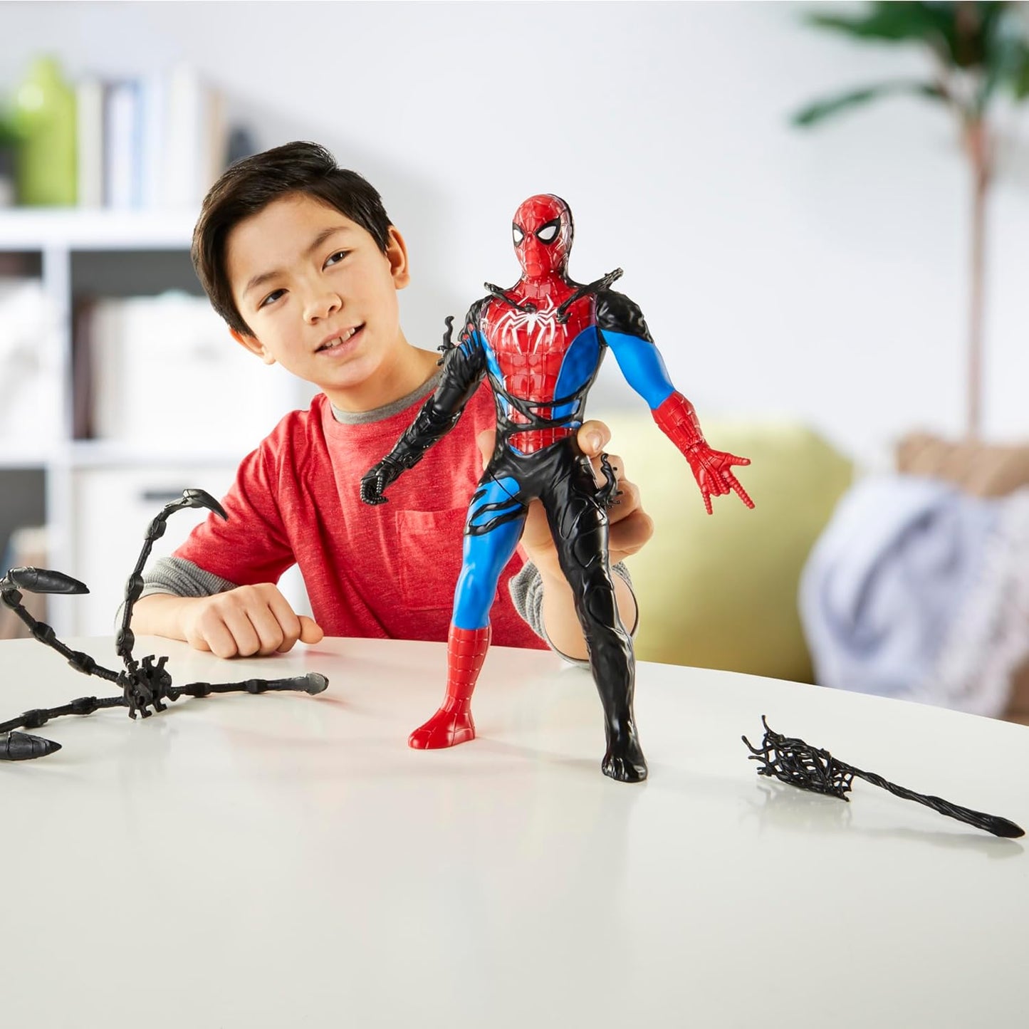Marvel Spider-Man VenomVersus Spider-Man Liquid Shifter Action Figure with Accessories, 11-Inch-Scale Super Hero Toys for Kids Ages 4 and Up