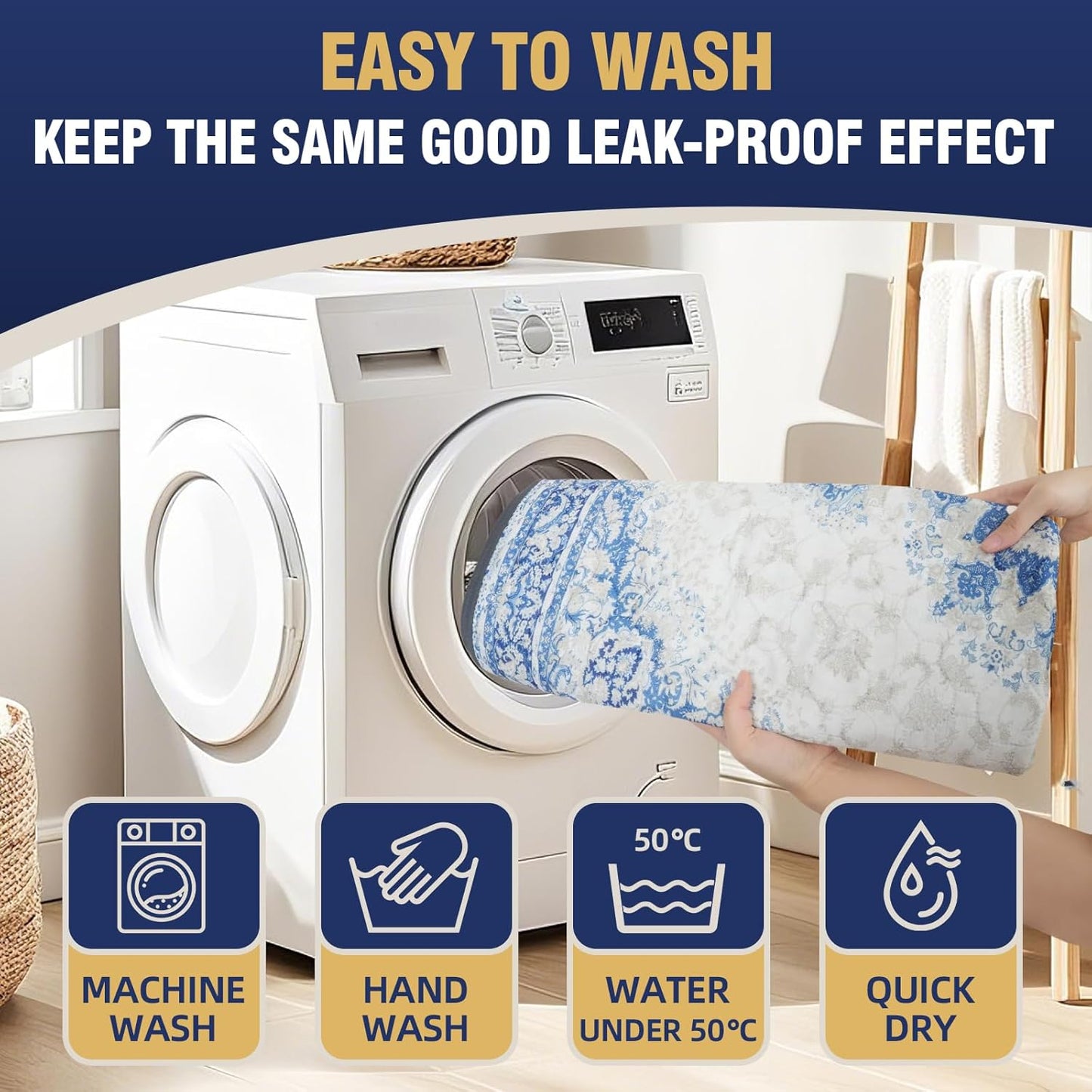 Washable Pee Pads for Dogs 40"x32" 2 Pack, Reusable Dog Pads Extra Large, Super Absorbent Puppy Pads XL, Waterproof & Leak-Proof Dog Pee Pads, Non-Slip Training Pads for Pet Housebreaking
