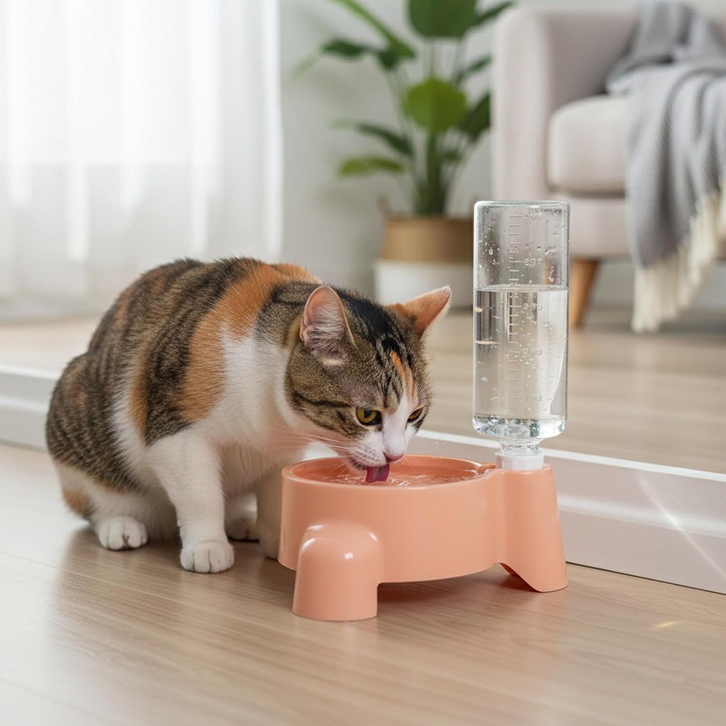 Dog Feeding Station Leak Water Fountains Detachable Bottle Anti Slip Base Design Bowl with and Food Detachable Food and Bowl