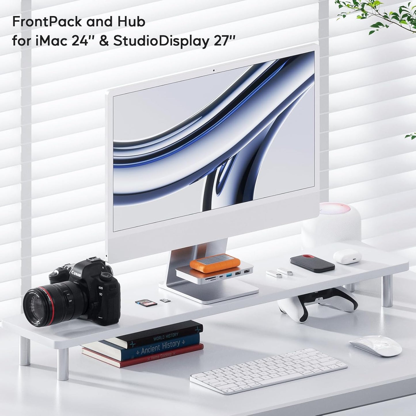 iMac Accessories for i-Mac 2021/2023/2024, PULWTOP USB C Hub for iMac with USB A/C 10Gbps, Hub for M1/M3/M4, 2 USBA 2.0, SD/TF Card Reader for iMac24 inch & Studio Display 2 Sliver