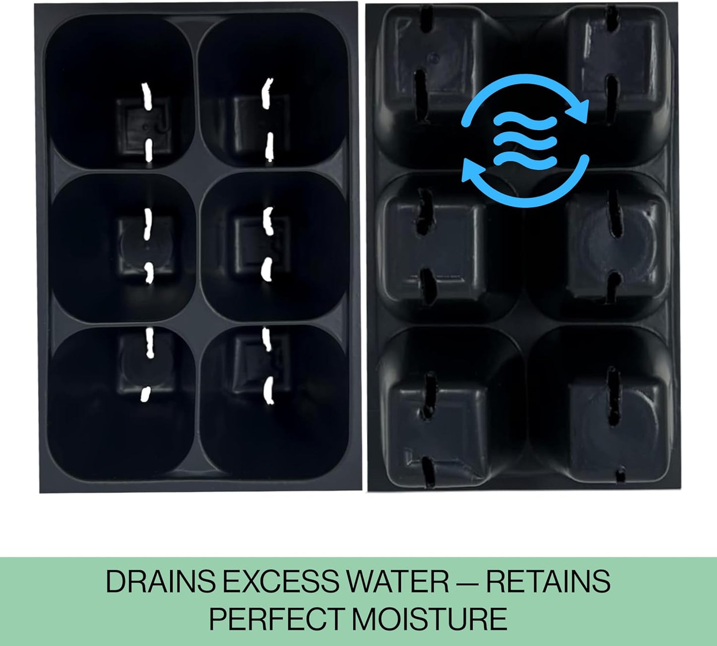 The Hydroponic City Seed Starter Trays, 216-Cell Seedling Starter Trays (36 Trays - 6 Cells Each) + Plant Stakes