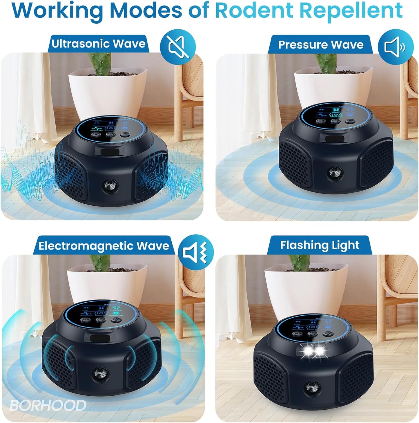Ultrasonic Pest Repellent Plug Indoor Mouse Traps for Home, Mouse Repellent Ultrasonic Device, Rodent Repeller Ultrasonic Plug in Pest Control for Rat Mice Roach Spider Ant Bug Squirrel Black 1 Pack