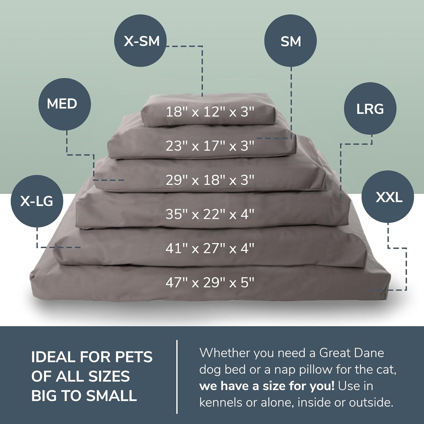 Naturepedic Organic Pet Bed Cover - Washable Waterproof Mattress Protector - Removable Cover for Dog and Cat Bed - Large