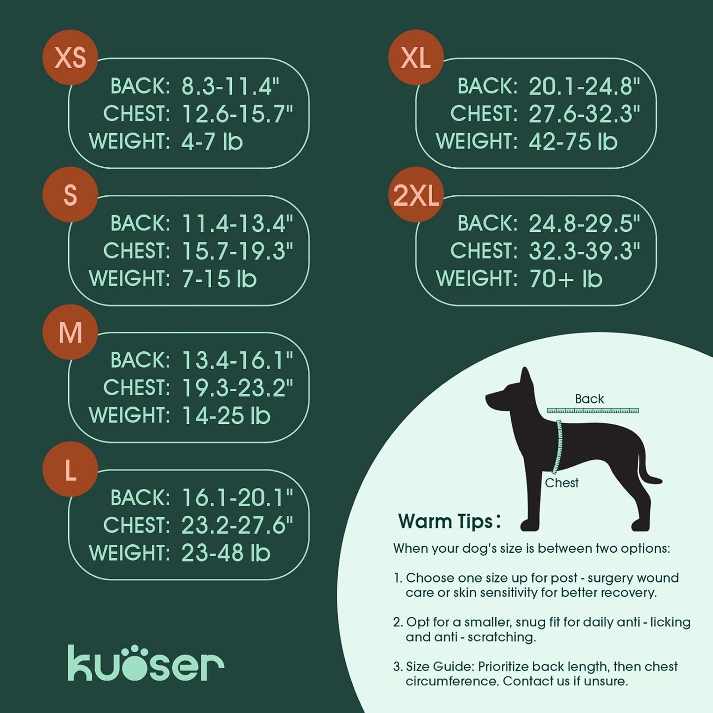 Kuoser Recovery Suit for Dogs, Dog Surgery Suit for Neutering, Breathable Recovery Onesie, Post-Op Protective Vest for Wound, Bodysuit for Abdominal Wounds Skin Disease, BlueRibbon S