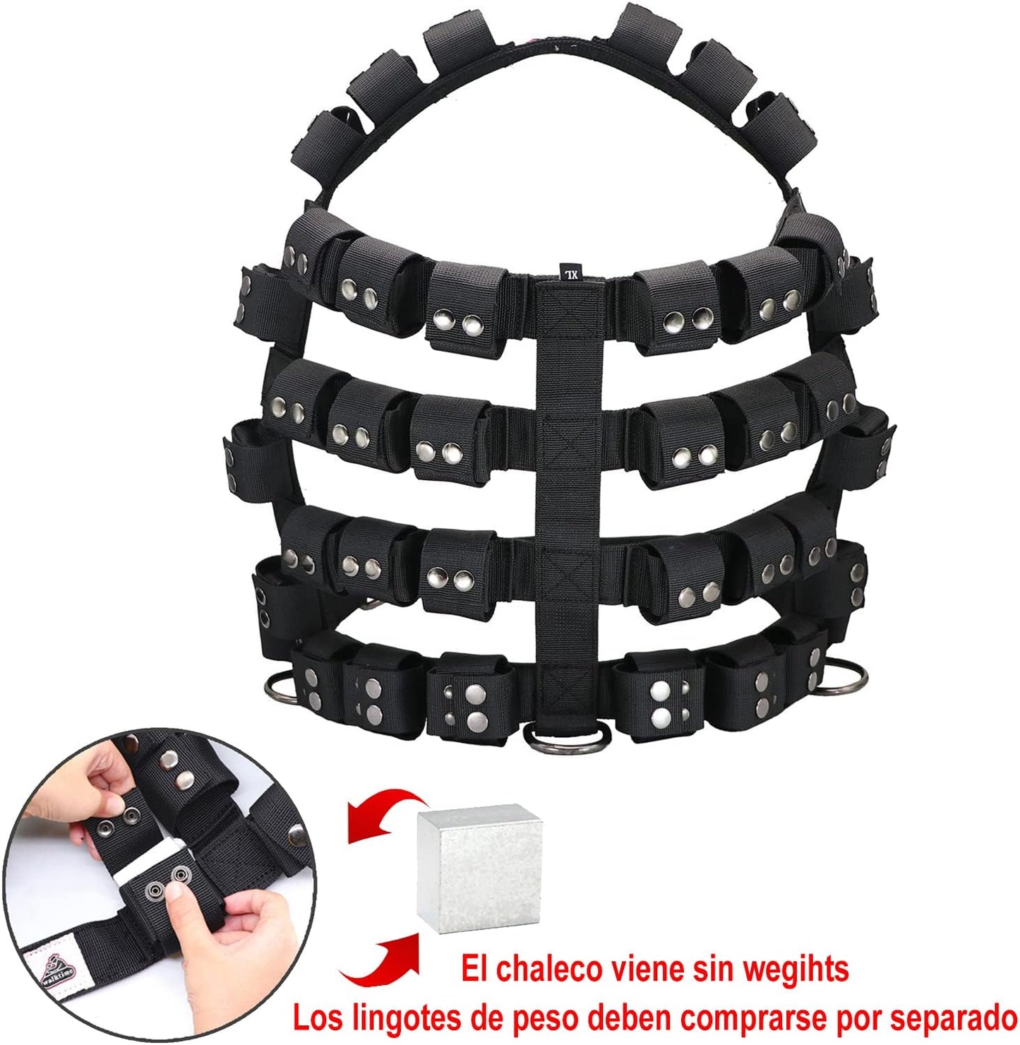 Dog Harness for Small Medium Large Dogs No Pull, Dog Weighted Vest, Tactical Dog Harness for Pit Bulls with Pockets (Adjustable Weight) - Weight Loss, Exercise, Walking, Muscle