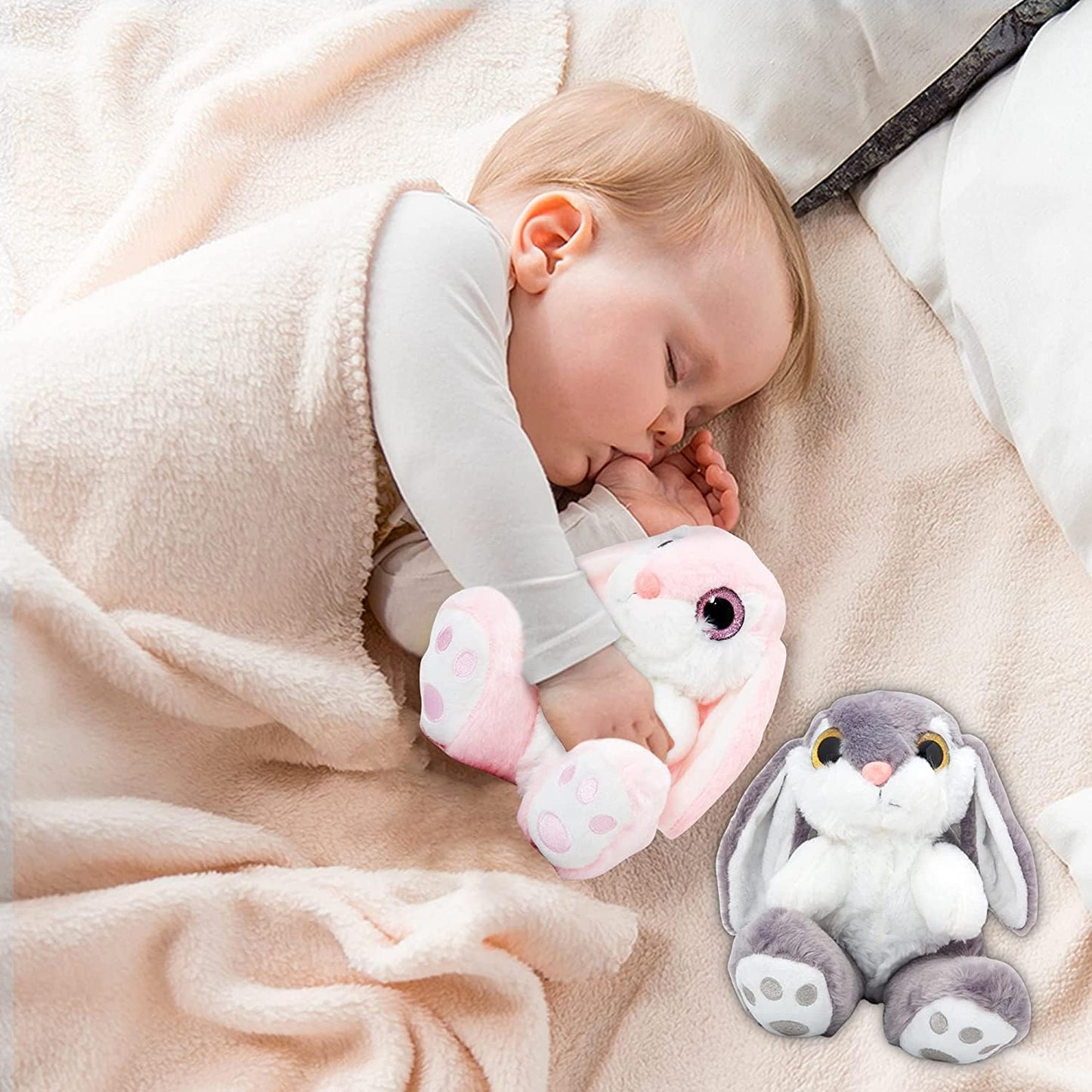 HO-EF Easter Bunny Stuffed Animal, 8.5" Bunny Plush with Floppy Ears, Machine Washable& Softness, Cute Bunny Rabbit Plush Toys for Girls Boys Kids Babies Easter Birthday Gifts Decoration, Gray