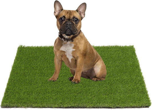 SHACOS Artificial Grass Pad for Dogs 20x25 inches Dog Pee Grass Potty Training Pads for Puppies Replacement Turf Reusable Dog Training Mat with Drainage Holes Outdoor Rug Patio Lawn Decoration