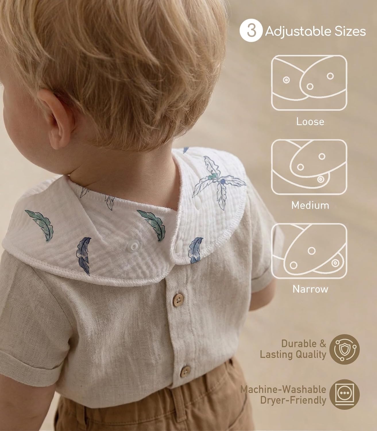 Muslin Baby Bibs 8 Pack, Baby Bandana Drool Bib for Drooling and Teething, Cotton Soft Absorbent for Girls Boys BC