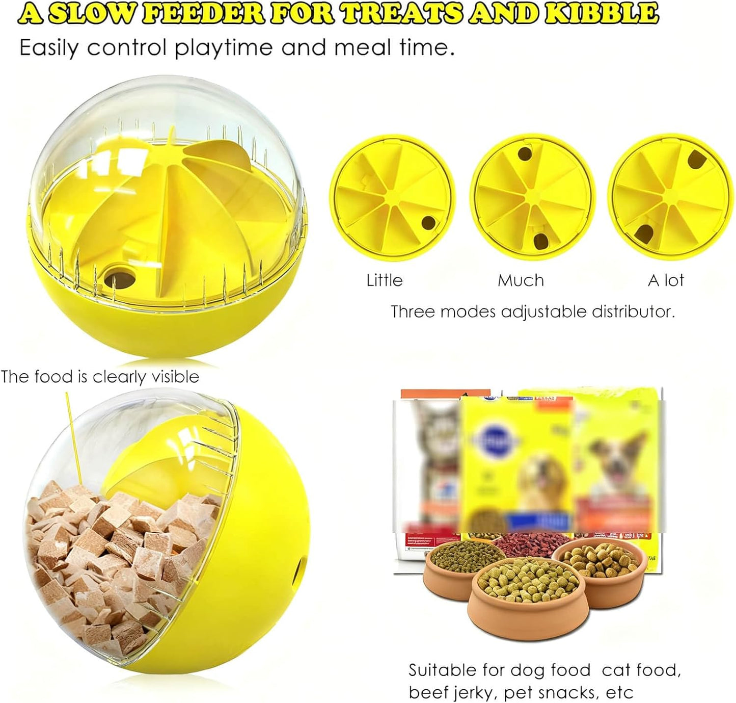 5.6 inch Dog Treat Ball, Puzzles, Herding Ball for All Dog Breeds, Interactive Dogs Toy & Treat Dispenser, Keep Them Busy, Enrichment, Reduces Boredom, Stress & Hyperactivity