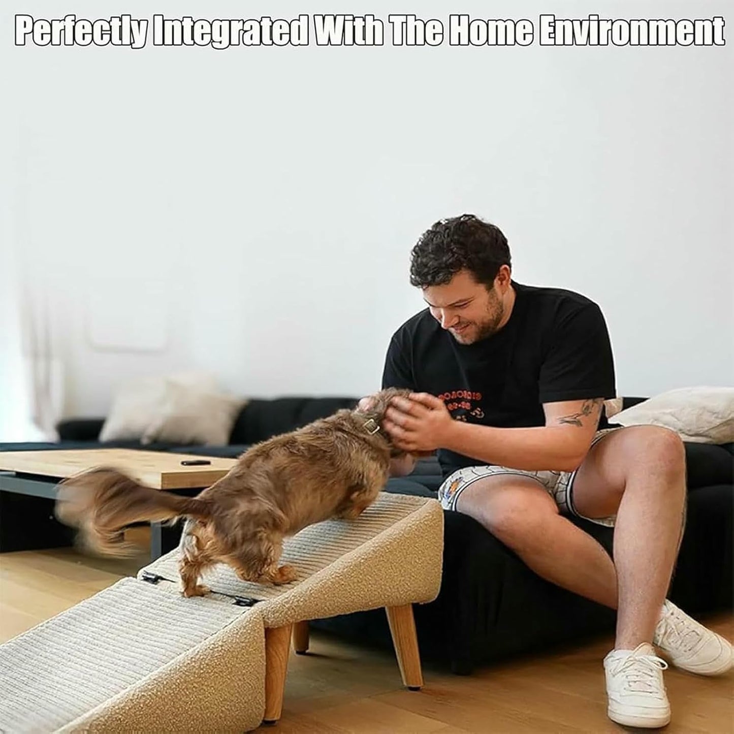 Split Ottoman Dog Ramp,Folding Dog Stairs,2 in 1 Sofa Dogs Ramp,All-in-One Lightweight Bed Dog Ramp for Large and Small Dogs,Suitable for Bed and Sofa