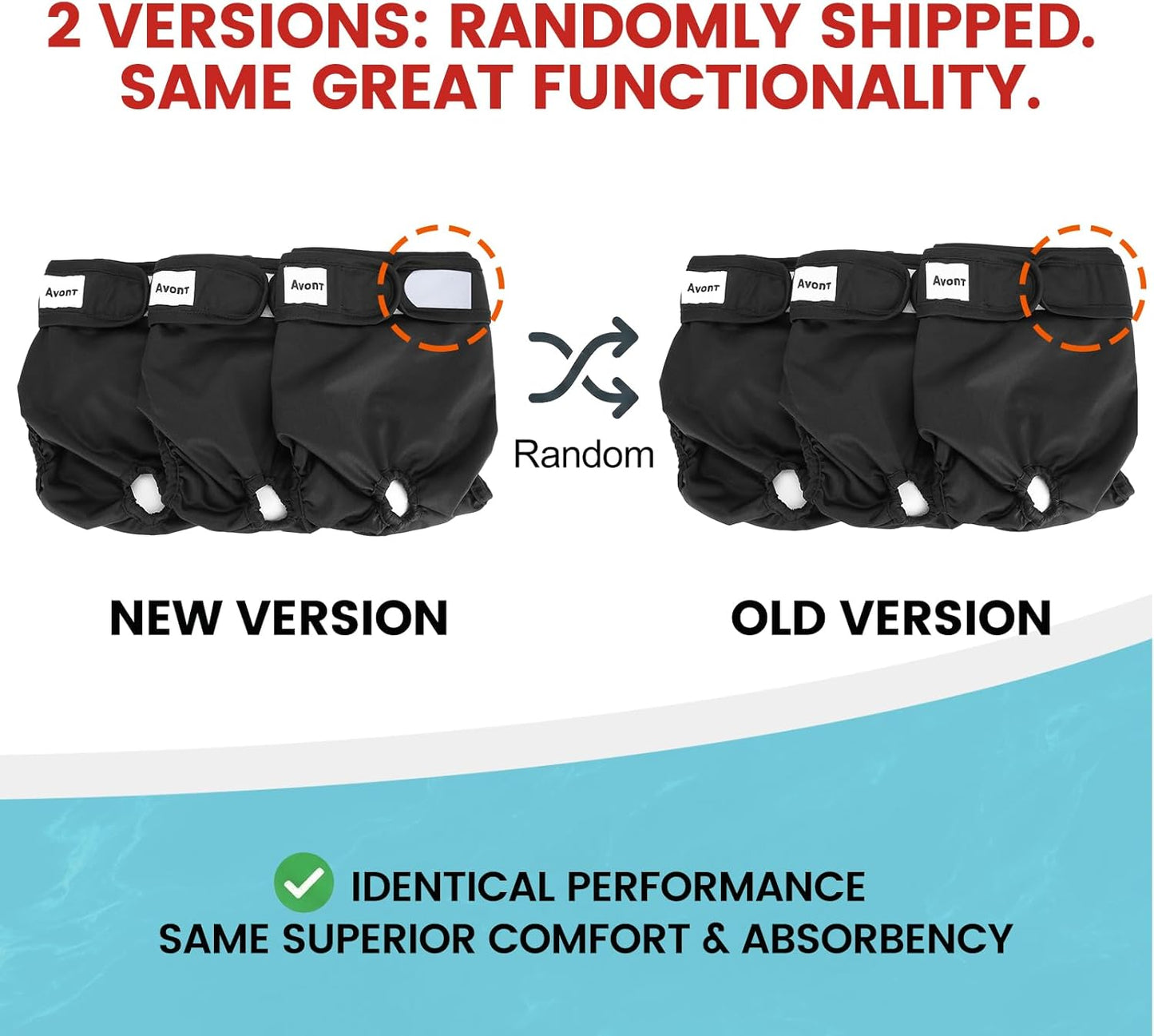 Avont 3 Pack Washable Female Dog Diapers, Premium Reusable Highly Absorbent Doggie Period Panties Durable Dog Diaper Cover -XS 3 Black