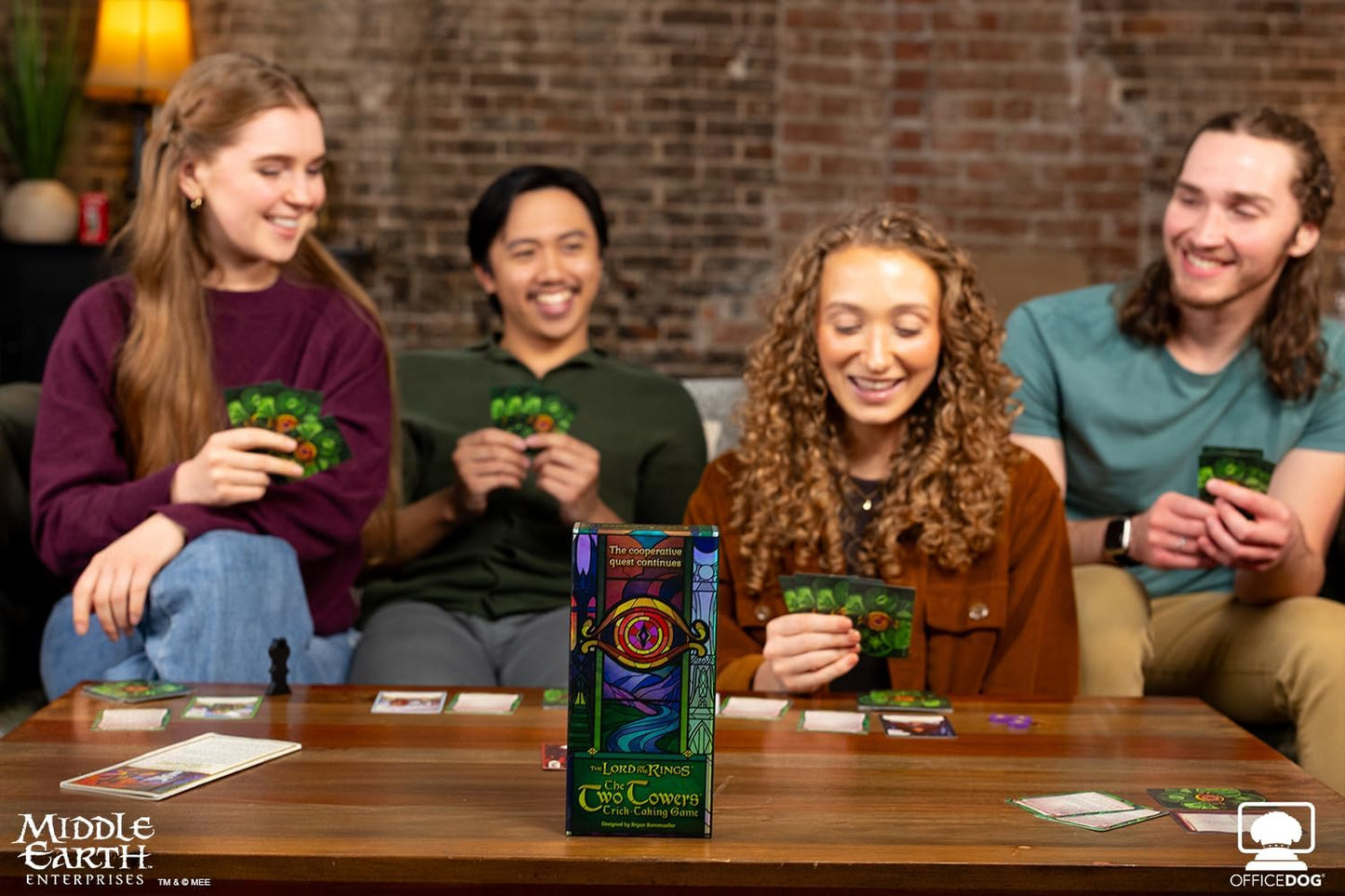 Asmodee The Lord of The Rings The Two Towers Trick-Taking Game - A Cooperative Card Adventure! Strategy Game for Kids & Adults, Ages 10+, 1-4 Players, 20 Minute Playtime