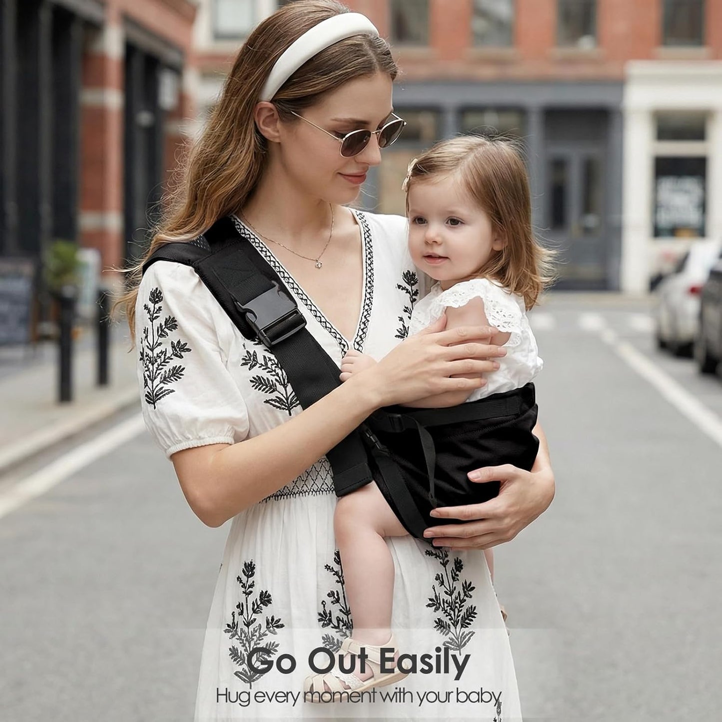 Baby Sling Carrier Newborn to Toddler, Adjustable Toddler Carrier Sling Baby Carrier Toddlers Sling Carriers Hip Carriers for 7-40lbs, Black