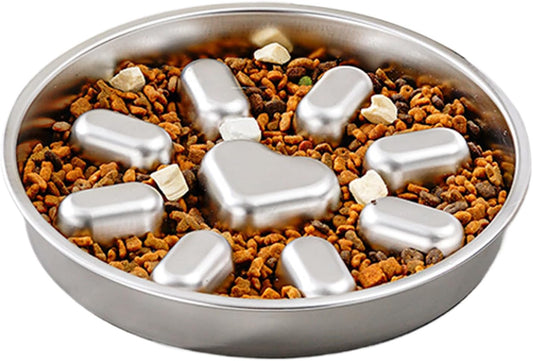 Maze Dish - Slow Feeder Dog Bowl for Fast Eater | Anti-Choking Pet Bowl with Non-Slip Base & Obstacle Pattern for Medium Breed, Feeding, Eating, Treat, and Water