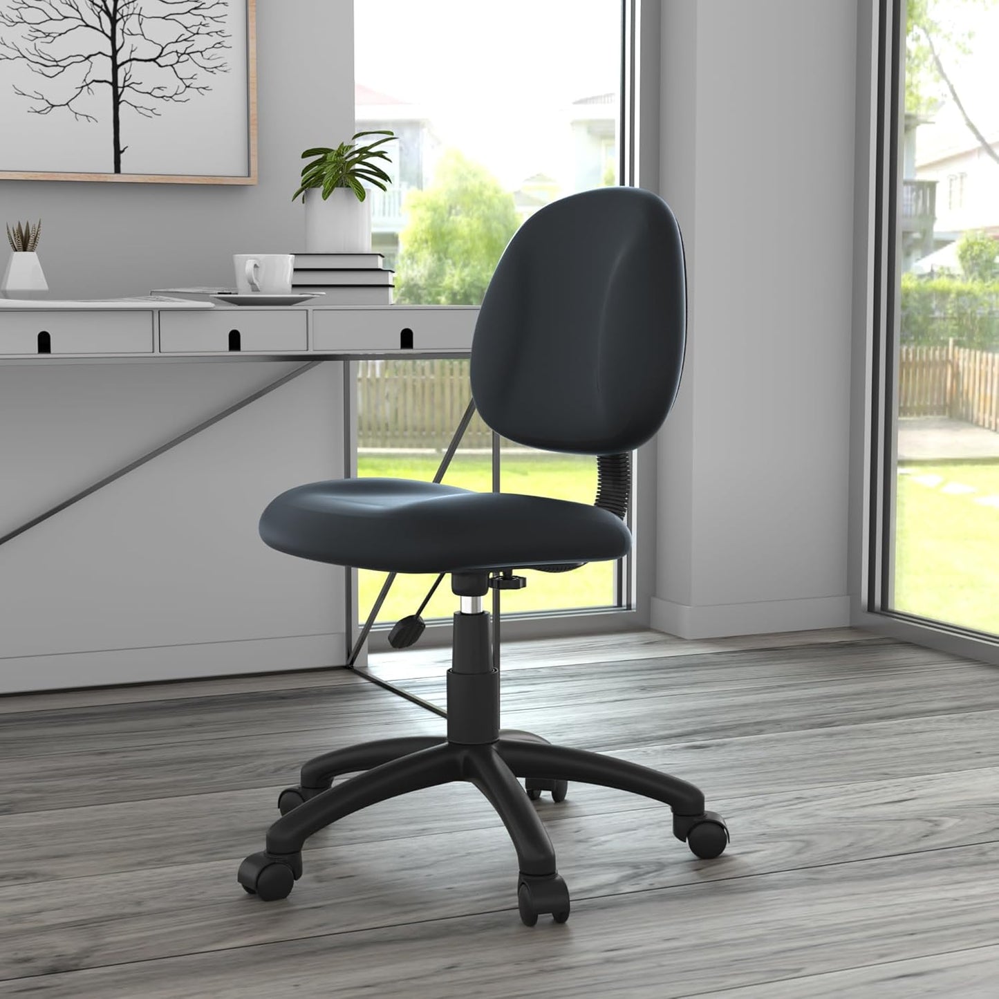 Boss Office Products Posture Task Chair Without Arms in Black, Low-Back (B305)